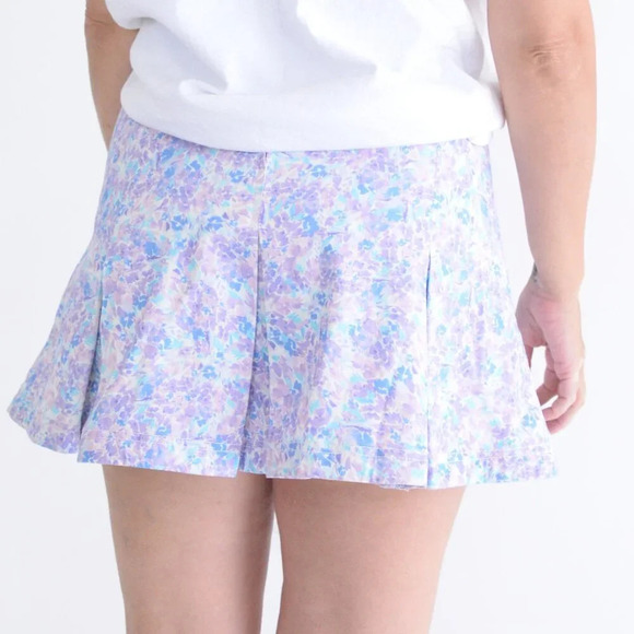 For Love & Lemon Marlo Mini Skirt Purple Floral Skirt M NWT - Picture 3 of 12